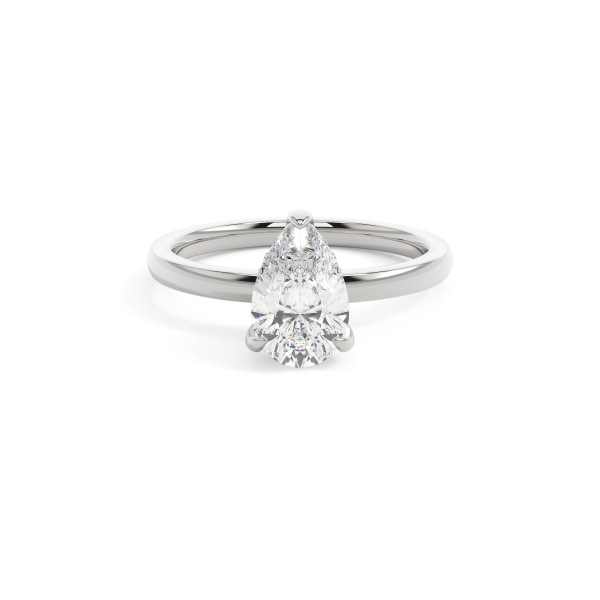Pear Classic Hidden Halo Engagement Ring