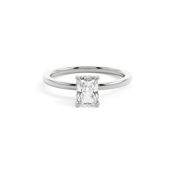 Radiant Gallery Hidden Halo Engagement Ring
