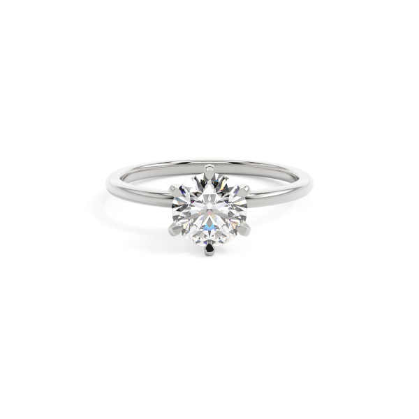 Round 6 Prong Solitaire Engagement Ring