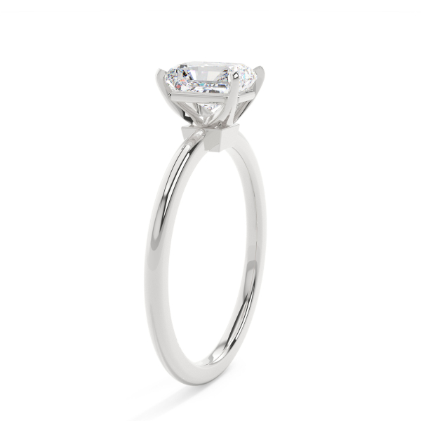 Radiant 4 Prong Solitaire Engagement Ring