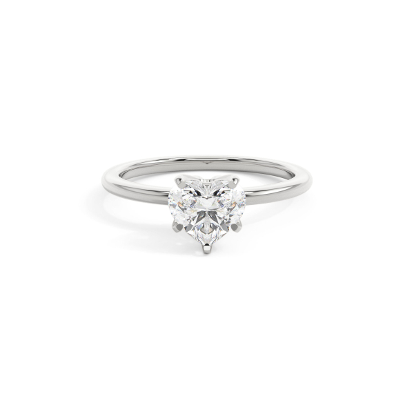 Heart 5 Prong Solitaire Engagement Ring