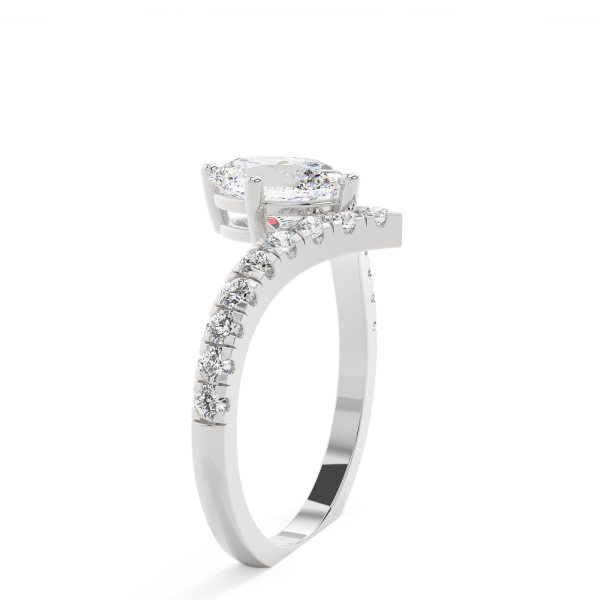 Oval V Shank Solitaire Engagement Ring