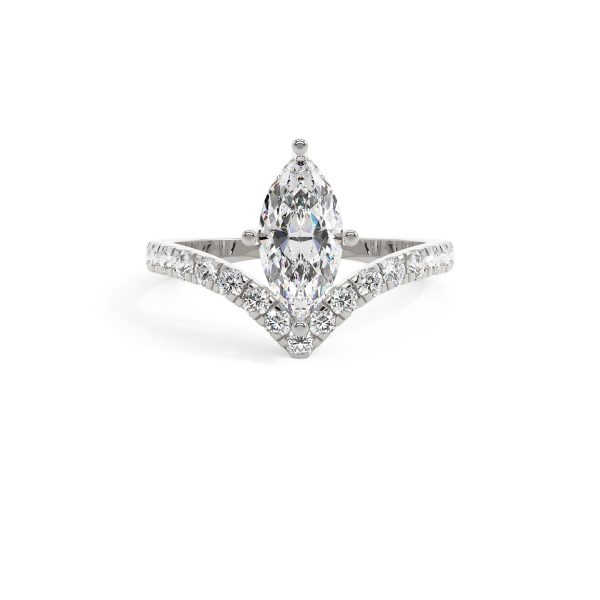 Marquise V Shank Solitaire Engagement Ring