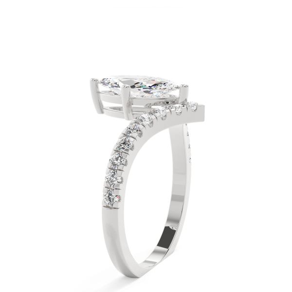 Marquise V Shank Solitaire Engagement Ring