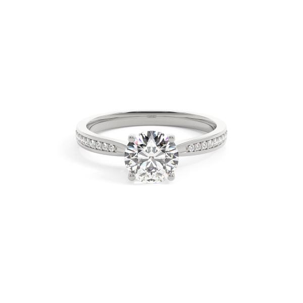 Round Solitaire & Channel Setting Engagement Ring