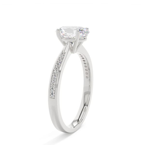 Oval Solitaire & Channel Setting Engagement Ring