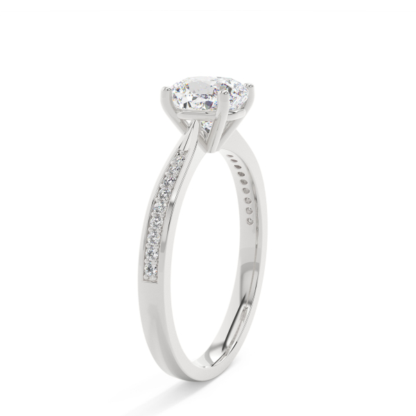 Cushion Solitaire & Channel Setting Engagement Ring