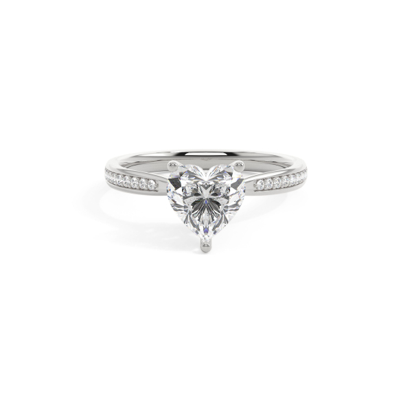 Heart Solitaire & Channel Setting Engagement Ring