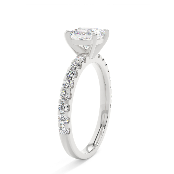 Princess Solitaire With Side Stones Engagement Ring