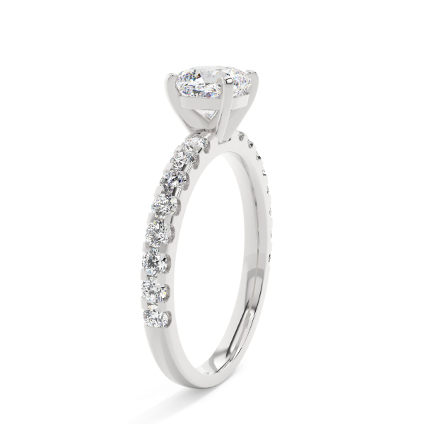 Cushion Solitaire With Side Stones Engagement Ring