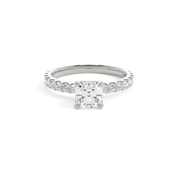 Ascher Solitaire With Side Stones Engagement Ring