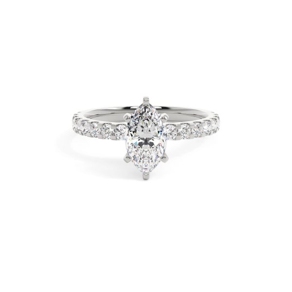 Marquise Solitaire With Side Stones Engagement Ring