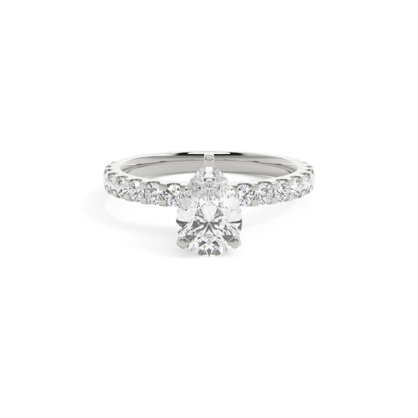 Pear Solitaire With Side Stones Engagement Ring