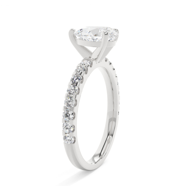 Pear Solitaire With Side Stones Engagement Ring