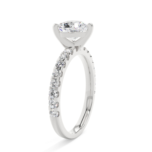 Heart Solitaire With Side Stones Engagement Ring