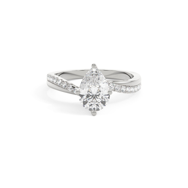 Pear Infinity Solitaire Engagement Ring
