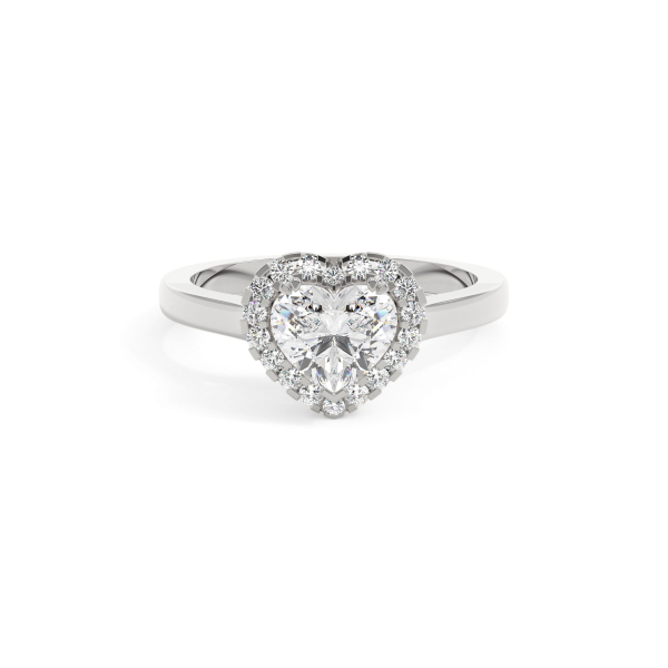 Heart Classic Halo Engagement Ring