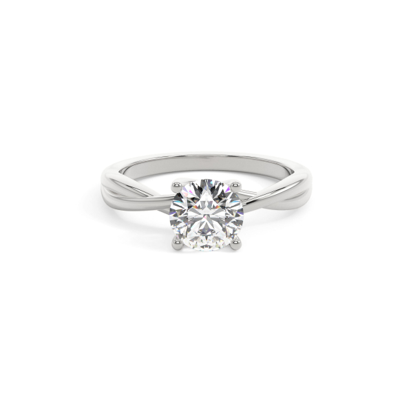 Round Twisted Solitaire Engagement Ring