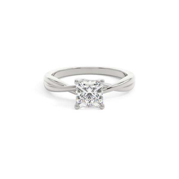 Princess Twisted Solitaire Engagement Ring