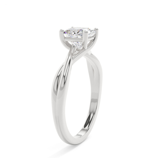 Princess Twisted Solitaire Engagement Ring
