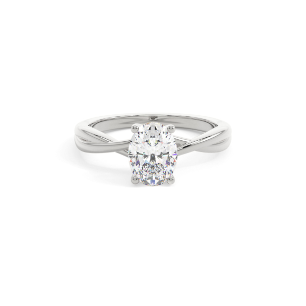 Oval Twisted Solitaire Engagement Ring