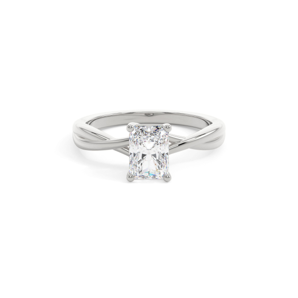 Radiant Twisted Solitaire Engagement Ring