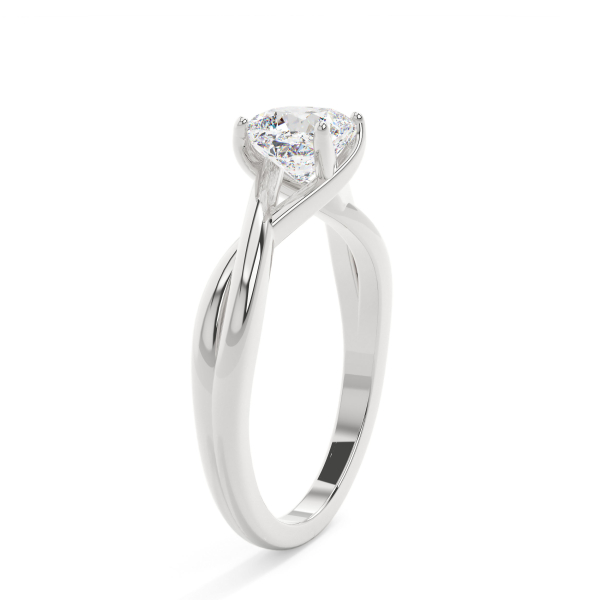 Cushion Twisted Solitaire Engagement Ring