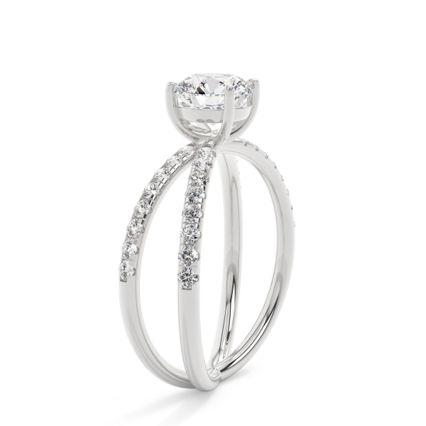 Round Split Shank Solitaire Engagement Ring