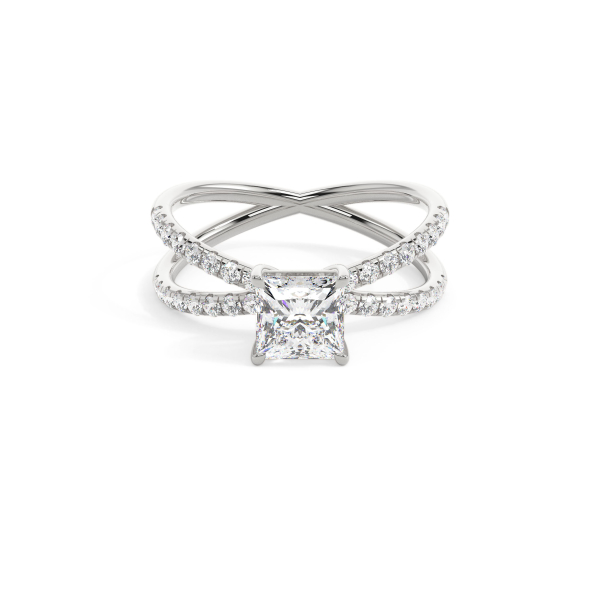 Princess Split Shank Solitaire Engagement Ring