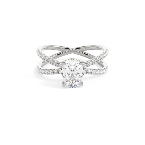 Oval Split Shank Solitaire Engagement Ring