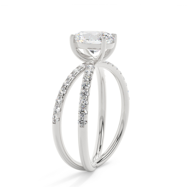 Oval Split Shank Solitaire Engagement Ring