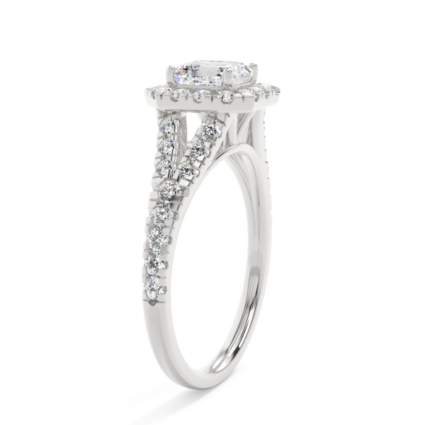 Ascher Prong Setting Halo Engagement Ring