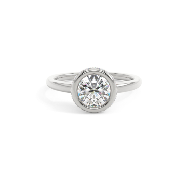 Round Full Bezel Solitaire Engagement Ring