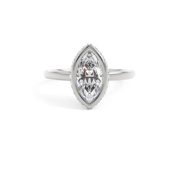 Marquise Full Bezel Solitaire Engagement Ring