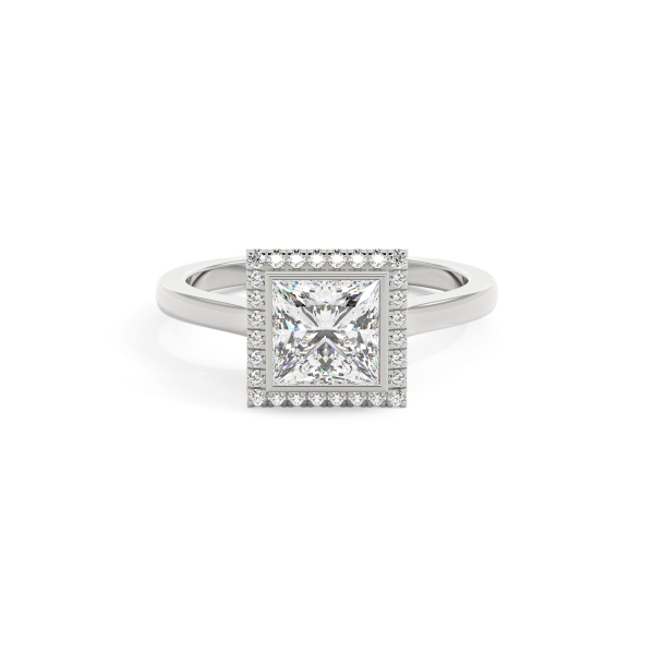 Princess Bezel Halo Engagement Ring