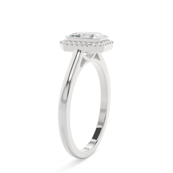 Radiant Bezel Halo Engagement Ring