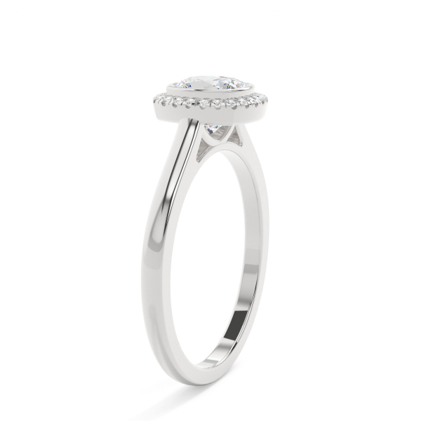 Cushion Bezel Halo Engagement Ring