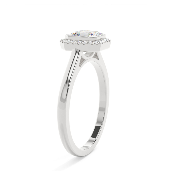 Ascher Bezel Halo Engagement Ring