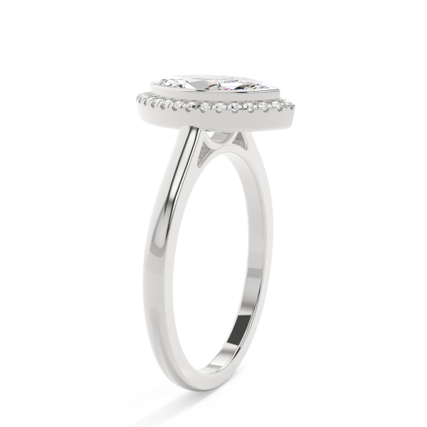 Marquise Bezel Halo Engagement Ring