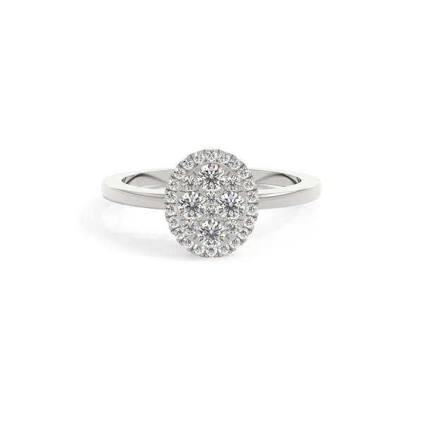 Round Delicate Cluster Engagement Ring