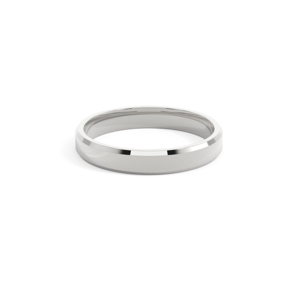 Beveled Edge Plain Wedding Ring