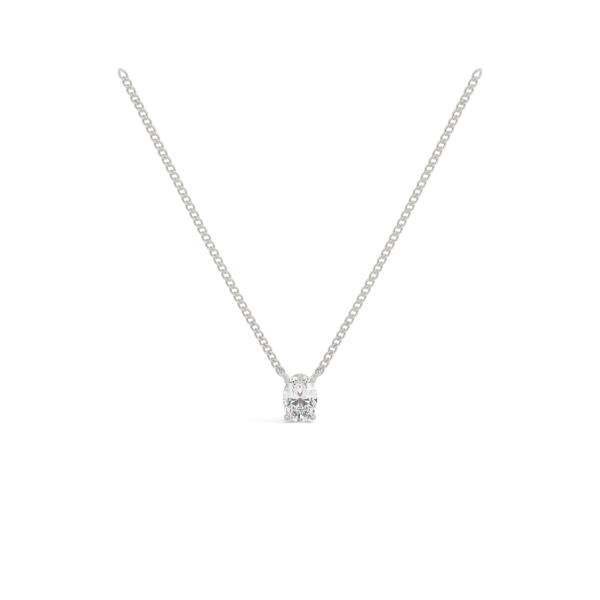 Oval Prong Setting Solitaire Pendant