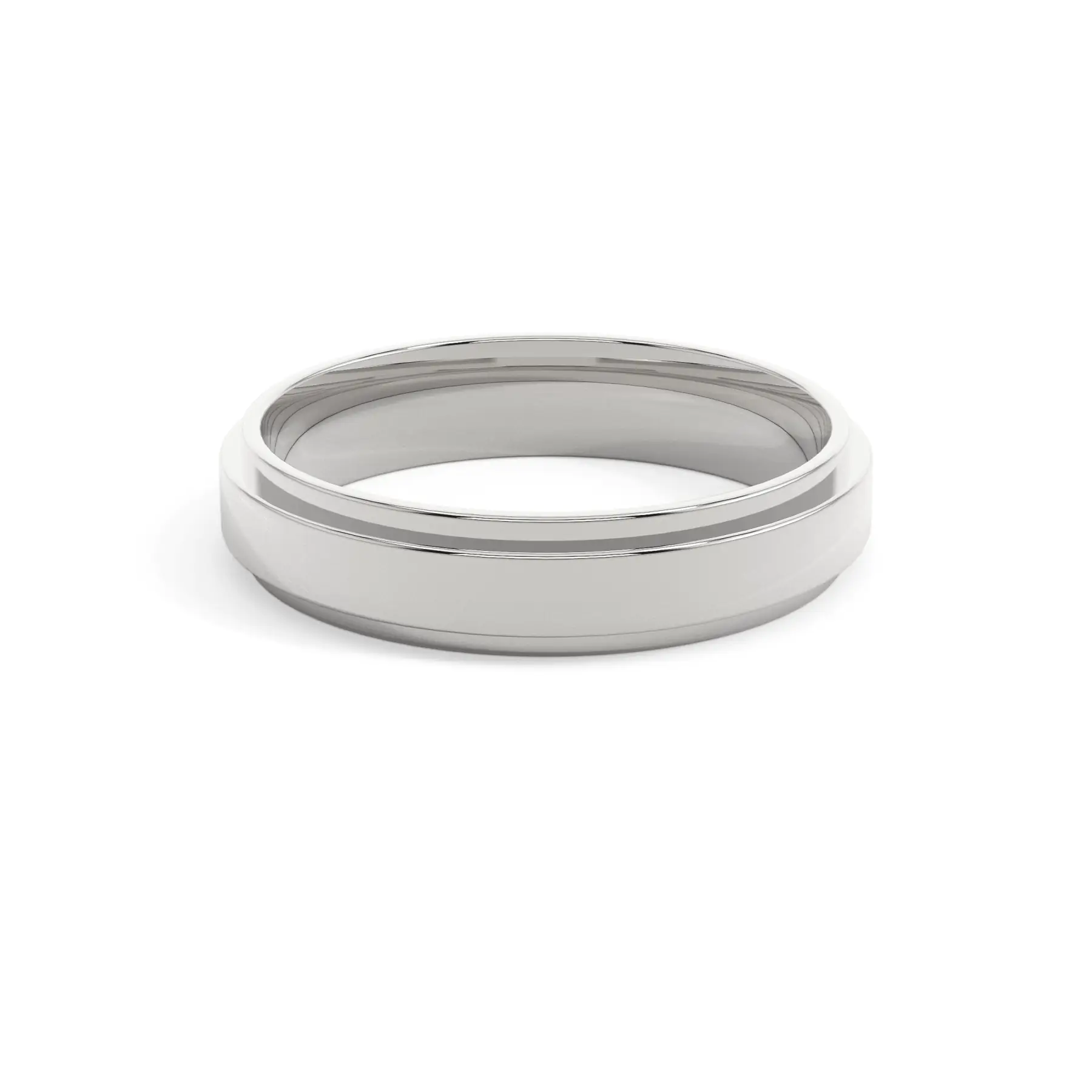 18k White Gold Contemporary Wedding Ring