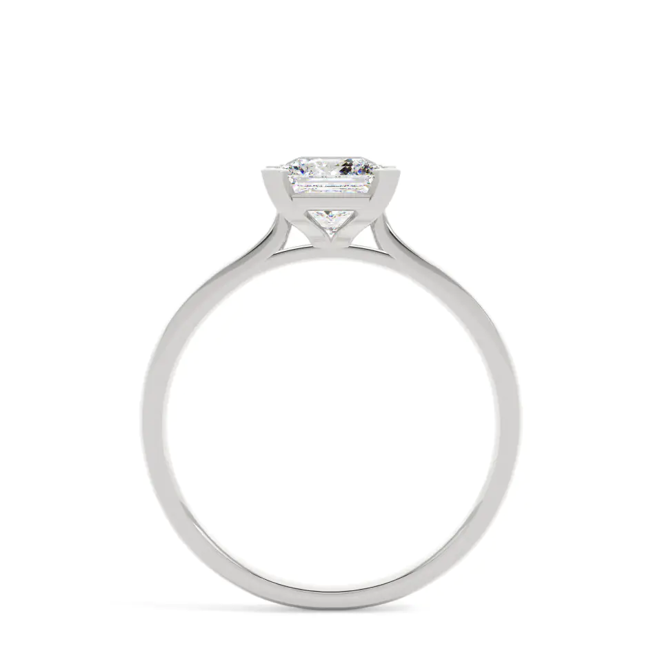 18k White Gold Princess Delicate Solitaire Engagement Ring