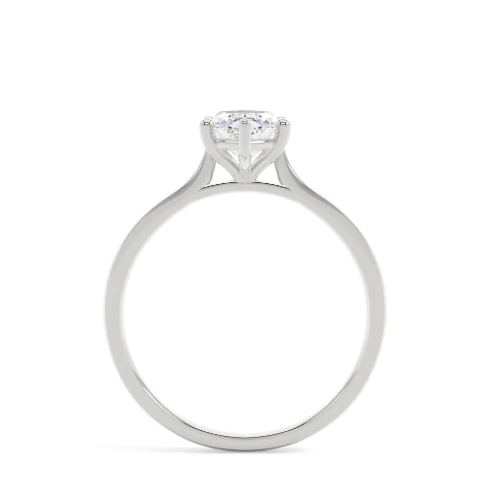 18k White Gold Marquise Delicate Solitaire Engagement Ring
