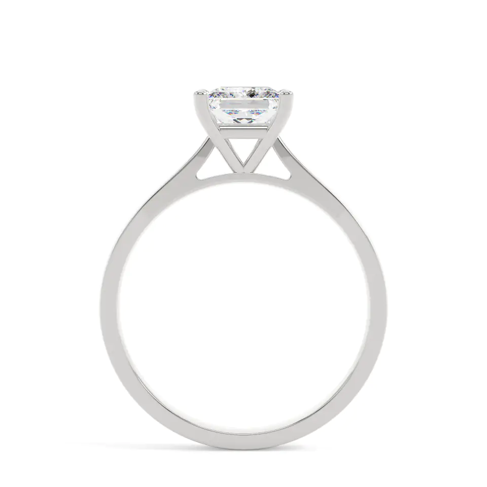 18k White Gold Princess Classic Solitaire Engagement Ring