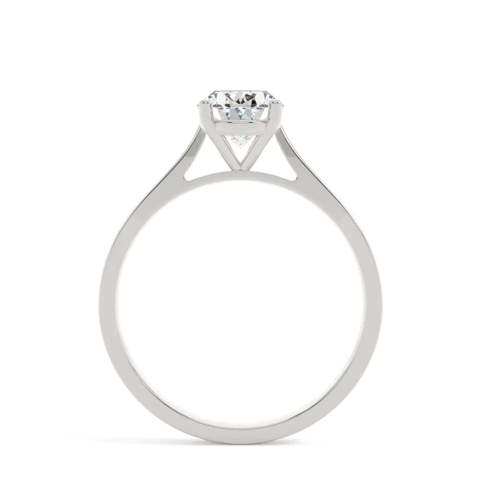 18k White Gold Oval Classic Solitaire Engagement Ring