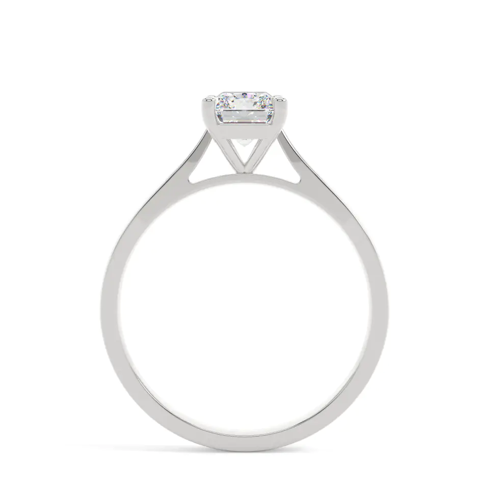 18k White Gold Radiant Classic Solitaire Engagement Ring