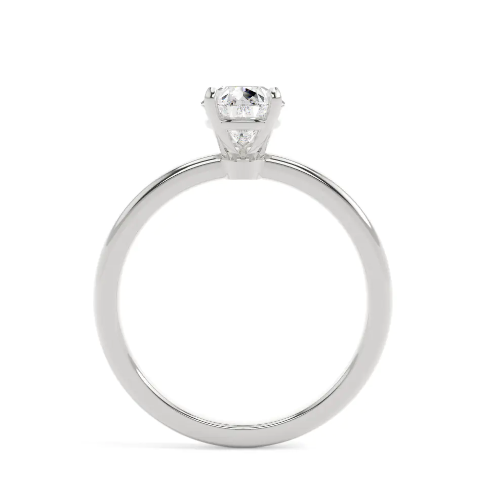 18k White Gold Pear 3 Prong Solitaire Engagement Ring