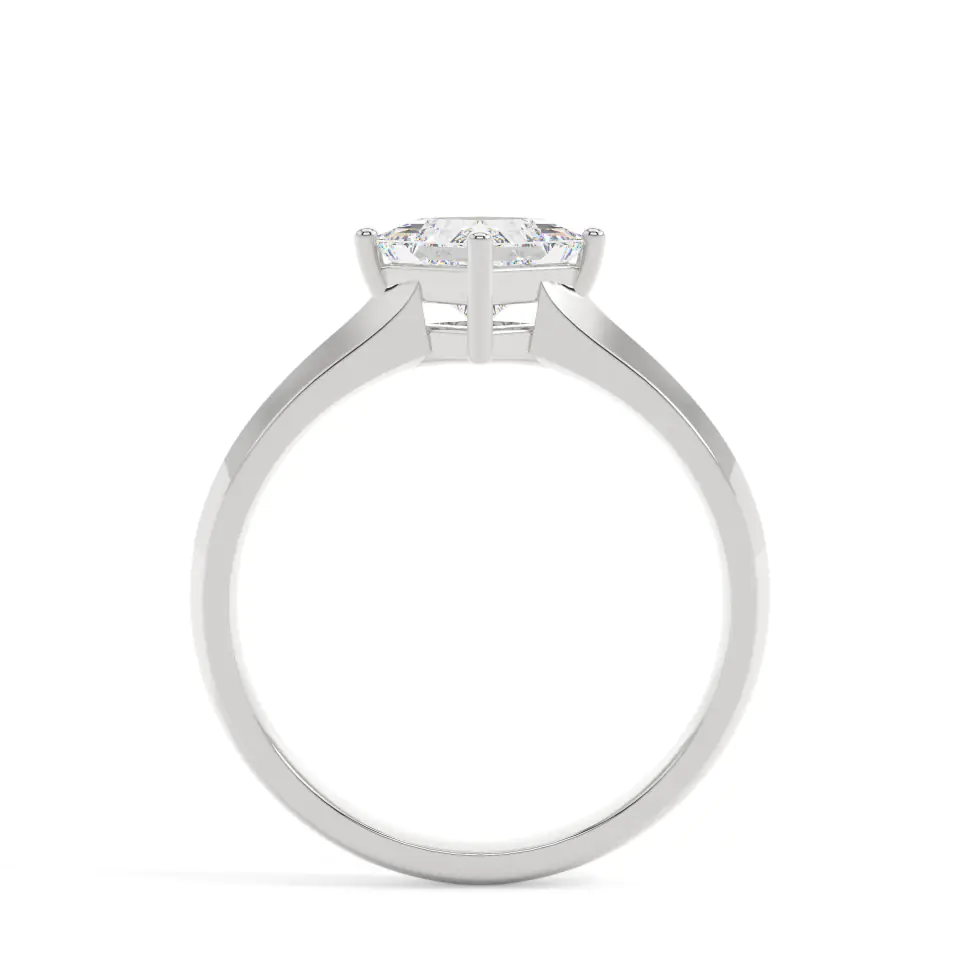 18k White Gold Princess Bold Solitaire Engagement Ring
